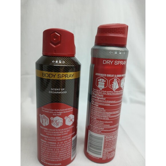 Lot Of 2 Old Spice Swagger Antiperspirant & Body Spray 5.1 & 4.3 Oz Whole Body - Picture 2 of 5